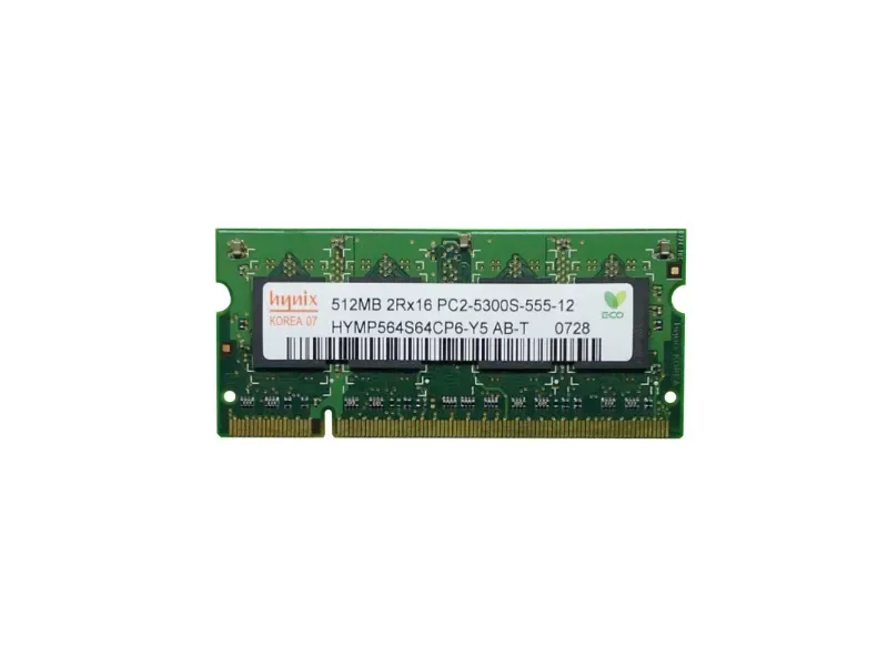 HYMP564S64CP6-Y5-AB-T - Hynix 512MB DDR2-667MHz PC2-5300 non-ECC Unbuffered CL5 200-Pin SoDimm Dual Rank Memory Module
