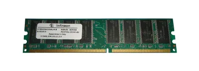 HYS64D64320GU-6-B - Infineon 512MB DDR-333MHz PC2700 non-ECC Unbuffered CL2.5 184-Pin DIMM Memory Module