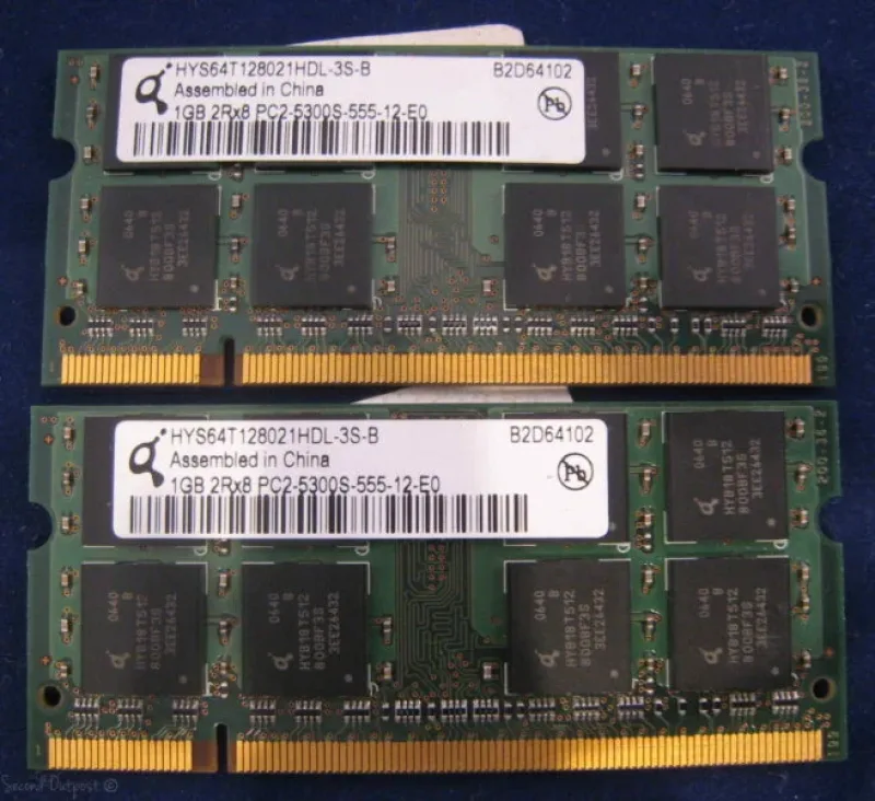 HYS64T64020HDL-3S-B - Qimonda 512MB DDR2-667MHz PC2-5300 non-ECC Unbuffered CL5 200-Pin SoDimm 1.8V Dual Rank Memory Module