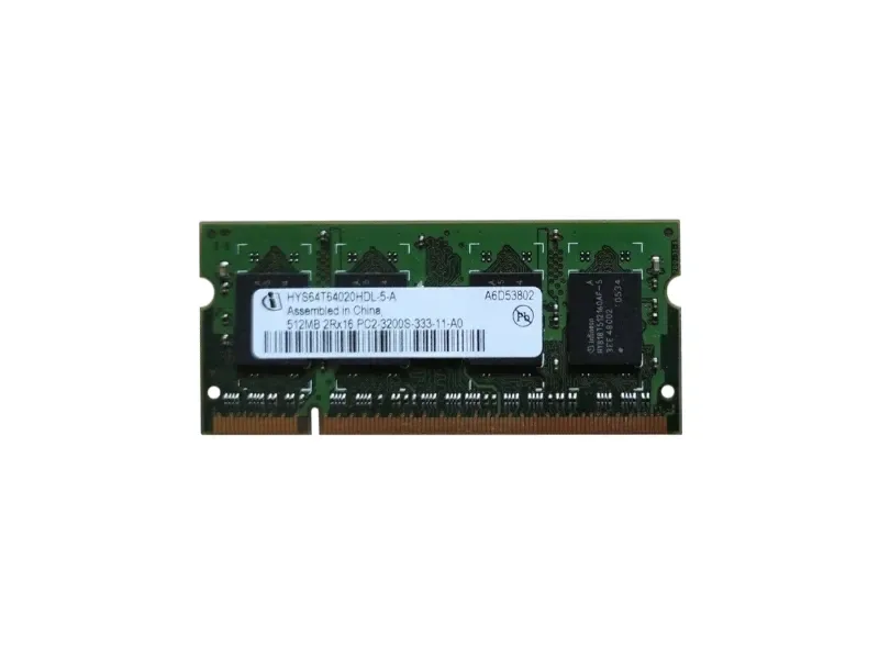 HYS64T64020HDL-5-A - Infineon 512MB DDR2-400MHz PC2-3200 non-ECC Unbuffered CL3 200-Pin SoDimm Dual Rank Memory Module