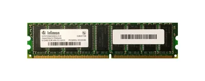 HYS72D64320HU-5-C - Infineon 512MB DDR-400MHz PC3200 ECC Unbuffered CL3 184-Pin DIMM Memory Module