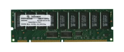 HYS72V128320GR-75-C - Infineon 1GB 133MHz PC133 ECC Unbuffered CL2 168-Pin DIMM Memory Module