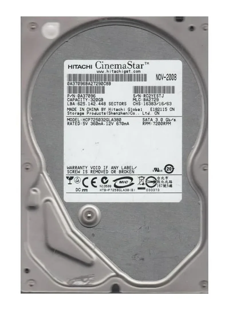 IC35L090AVV207-0 - Hitachi 80GB 7200RPM IDE Ultra ATA/100 (ATA-6) 2MB Cache 3.5-inch Hard Drive