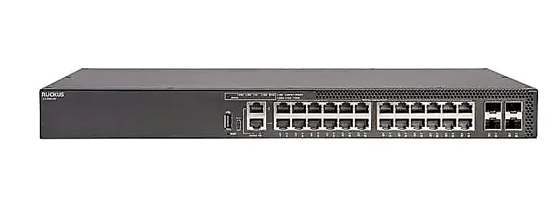Ruckus ICX8200-24P Ruckus Networks ICX 8200 24x Ports PoE+ 10/100/1000Base-T 4x Ports 25GbE SFP28 Stacking Rack-mountable Managed Switch
