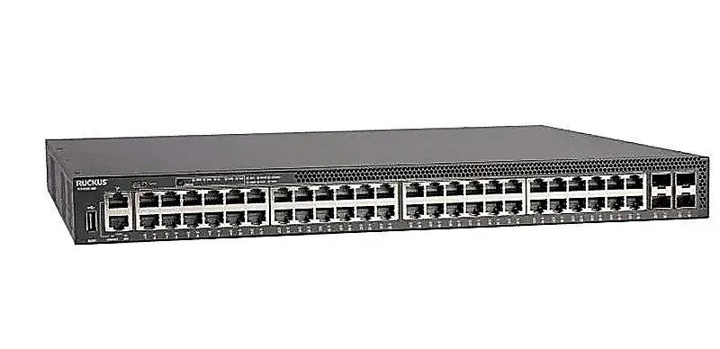 Ruckus ICX8200-48P Ruckus Networks ICX 8200 48 x Ports PoE+ 10/100/1000Base-T + 4 x Ports 25GbE SFP28 Stacking Rack-mountable Managed Switch. In Stock