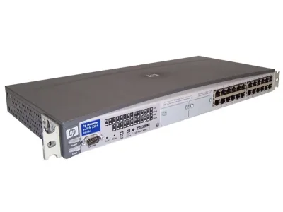 J4813-60001 - HP ProCurve 2524, 24-Ports 10/100Base-T + 2-Ports SFP (mini-GBIC) Slots Layer 2 Managed Switch