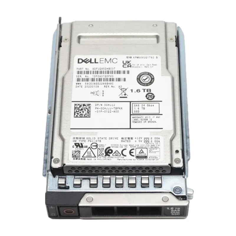 Dell J7MWC 1.6TB SAS 24Gb/s Mixed Use Enterprise Class Dell Certified 3DWPD TLC Small Form Factor 2.5-Inch Solid State Drive Designed For Dell EMC 14G 15G 16G Poweredge Servers