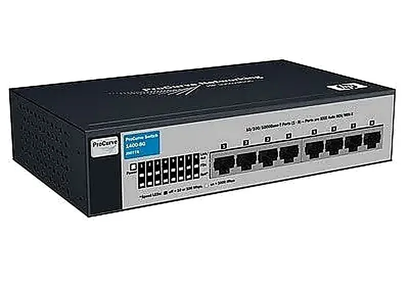 HP J9077-69001 ProCurve 1400 Series 1400-8G 8xRJ-45 Ports 10/100/1000Base-T Layer2 Unmanaged Rack-mountable Gigabit Ethernet Network Switch. In Stock