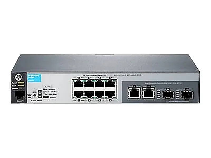 HP J9777-60001 2530 Series 2530-8G 8xPorts 10/100/1000Base-T + 2 Dual Personality SFP Ports Layer2 Managed 1U Gigabit Ethernet Switch