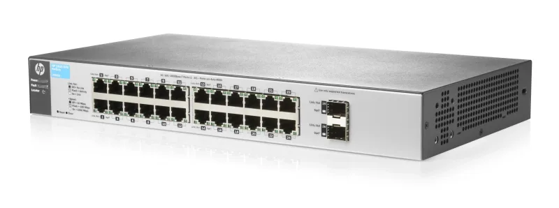HP J9803-60101 OfficeConnect 1810 Series 1810-24G v2 24 x Ports 10/100/1000Base-T + 2 x SFP (mini-GBIC) Ports Layer 2 Managed 1U Rack-mountable Gigabit Ethernet Network Switch