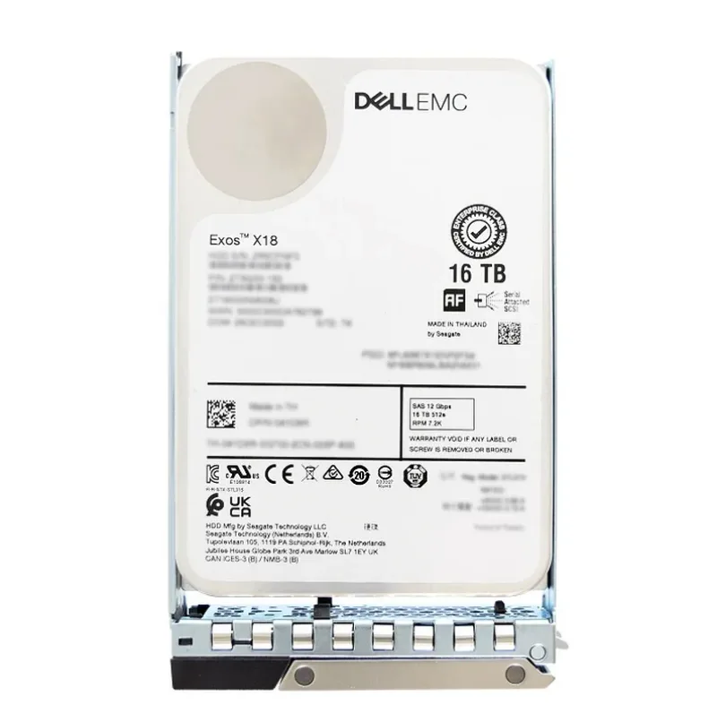 Dell J9F57 Dell 0J9F57 / J9F57 16TB 7200RPM 12Gb/s SAS 3.5-Inch Hard Drive With Tray