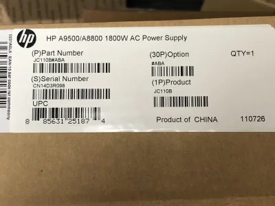 HP JG545A#ABA 1110-Watts 115-240V AC PoE Power Supply for 5500 HI Switch