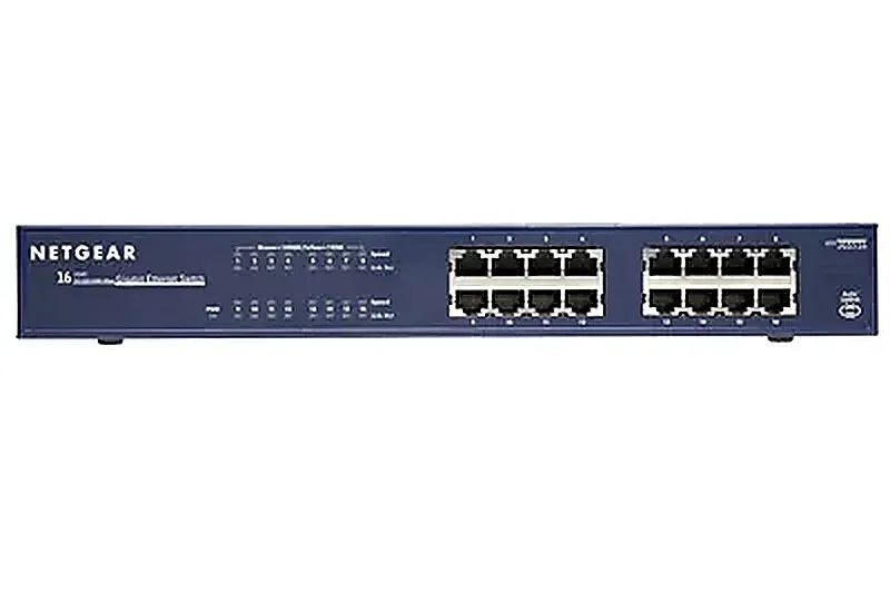 Netgear JGS516-300JPS Prosafe JGS500 Series JGS516 16 x Ports 10/100/1000Base-T Rack-mountable Unmanaged Gigabit Ethernet Network Switch. In Stock