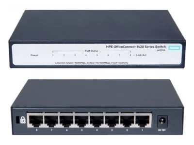 JH329A - HPE OfficeConnect 1420 8G 8 x Ports 10/100/1000Base-T Layer-2 Unmanaged Gigabit Ethernet Network Switch