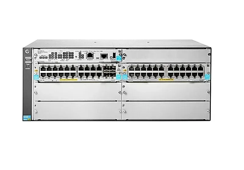 HPE JL003-61101 Aruba 5406R-44GT-PoE+/4SFP+ 44-Ports PoE+ 1GBase-T 4-Ports SFP+ 10GbE 4x Open Module Slots Layer 3 Managed Rack Mountable 4U GbE Network Modular Switch