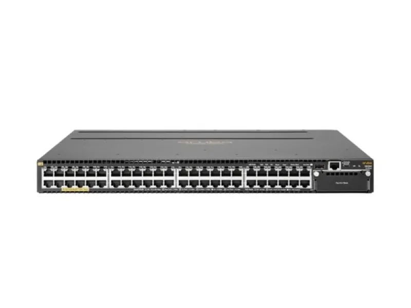 HPE JL074-61101 Aruba 3810M-48G-PoE+ 48-Ports PoE+ 1GBase-T 1x Open Module Slot 1x Dual-Personality RJ-45/USB micro-B 2-Ports RJ-45 Console/Management 2x Power Supply Slots 1U Rack-mountable Layer 3 M
