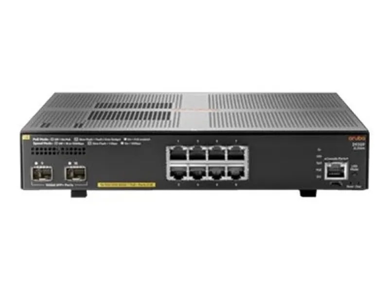 HPE JL258-61101 Aruba 2930F-8G-PoE+-2SFP+ 8-Ports PoE+ 1GBase-T 2-Ports SFP+ 10GbE Layer 3 Manageable 1U Rack-mountable Gigabit Ethernet Network Switch