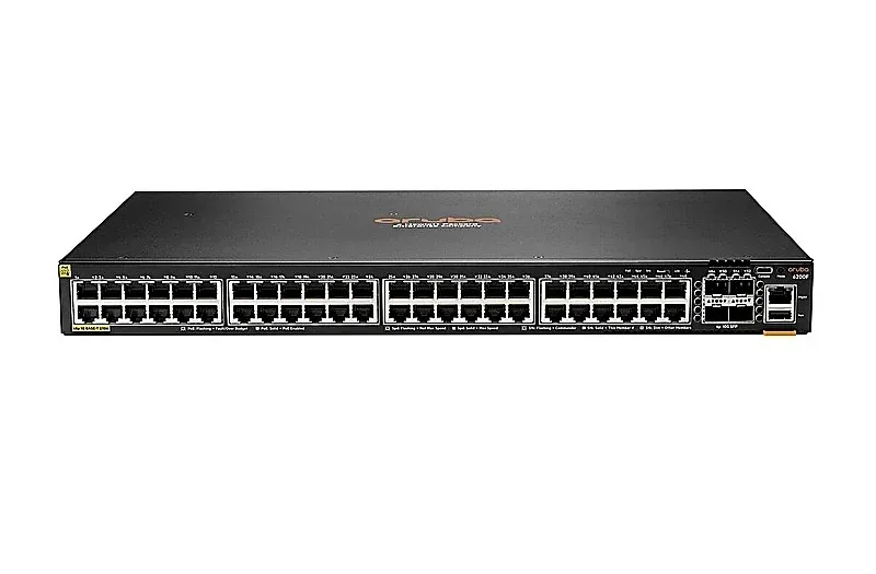 HPE JL727-61201 Aruba 6200F 48G 48-Ports PoE+ 10/100/1000Base-T RJ-45 GbE 4-Ports 10GBase-X SFP+ Layer 3 Managed 1U Rack-mountable Network Switch