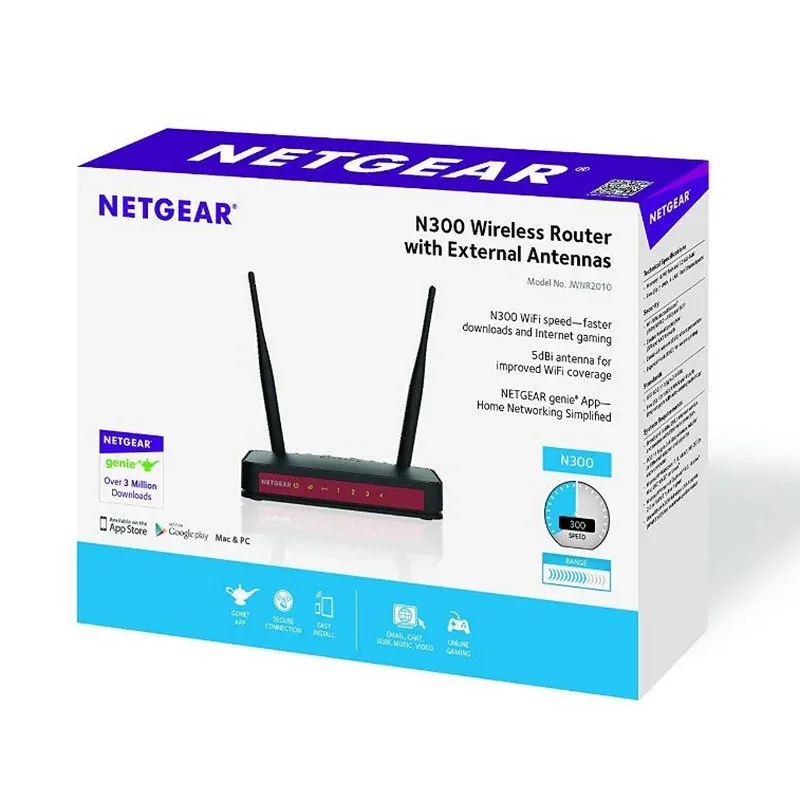JWNR2010-100PES - Netgear N300 Wireless Router with External Antennas