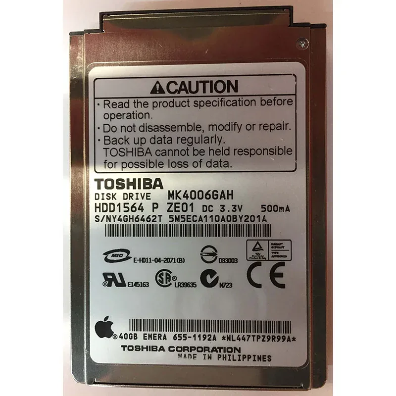 K000031040 - Toshiba 40GB 5400RPM SATA 1.5GB/s 2.5-inch Hard Disk Drive