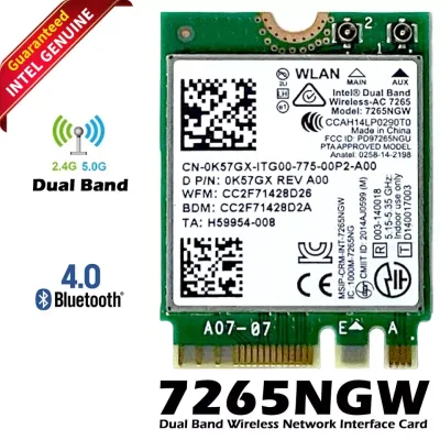 K57GX - Dell Intel Wireless-N 7265 AN NGFF 300M Wi-Fi+ Bluetooth 4.0 Dual Band Card
