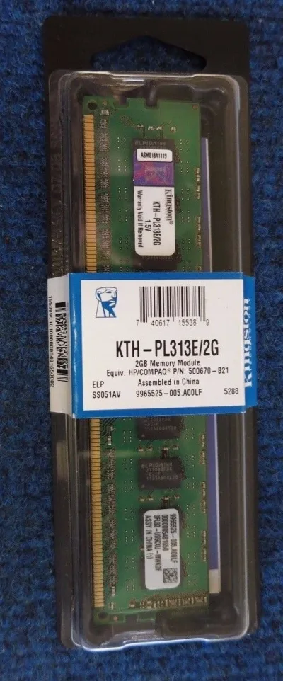 Kingston KAC-AL313E/2G 2GB DDR3-1333MHz PC3-10600 ECC Unbuffered CL9 240-Pin DIMM Dual Rank Memory Module