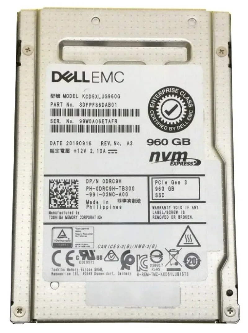 KIOXIA KCD5XLUG960G 960GB Triple-Level Cell PCI Express 3.0 x4 SFF 2.5-Inch Solid State Drive (OEM)