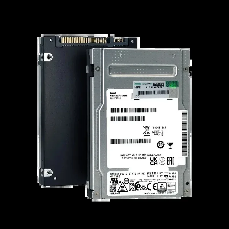 KIOXIA KPM6WVUG800G Enterprise-grade 800GB SAS SSD with 24Gbps interface, BiCS FLASH TLC NAND, and 595K random read IOPS for mission-critical workloads