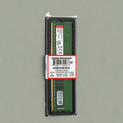 Kingston KSM32ED8/32HC 32GB PC4-25600 DDR4-3200MHz ECC Unbuffered CL22 UDIMM 1.2V Dual-Rank Memory Module
