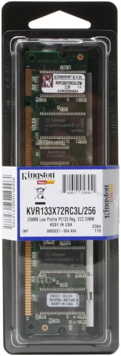 Kingston KTA-G4133/256 256MB 133MHz PC133 non-ECC Unbuffered CL3 168-Pin DIMM Memory Module