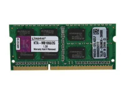 Kingston KTA-MB1066/2G 2GB DDR3-1066MHz PC3-8500 non-ECC Unbuffered CL7 204-Pin SoDimm Memory Module