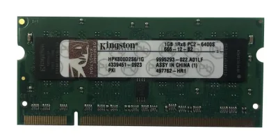 Kingston KTA-MB800/1GR 1GB DDR2-800MHz PC2-6400 non-ECC Unbuffered CL6 200-Pin SoDimm Memory Module