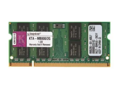 Kingston KTA-MB800/2GR 2GB DDR2-800MHz PC2-6400 non-ECC Unbuffered CL5 200-Pin SoDimm Dual Rank Memory Module
