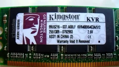 Kingston Technology KTD8300/512 512MB DDR-400MHz PC3200 non-ECC Unbuffered CL3 184-Pin DIMM 2.5V Memory Module