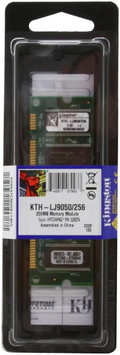 Kingston Technology KTH-OB6200/256 256MB DDR-266MHz PC2100 non-ECC Unbuffered CL2.5 200-Pin SoDimm 2.5V Memory Module