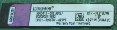 Kingston KTH-PL313LVS/4G 4GB DDR3-1333MHz PC3-10600 ECC Registered CL9 240-Pin DIMM 1.35V Low Voltage Single Rank Memory Module