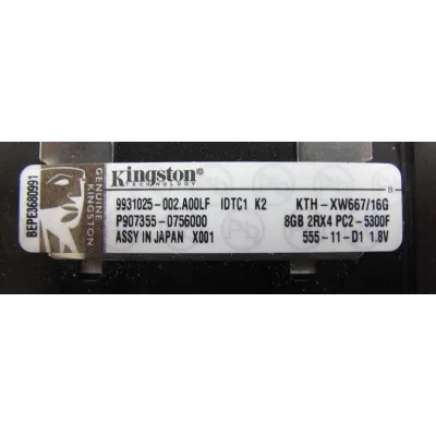 Kingston KTH-XW800/4G 4GB Kit (2 X 2GB) DDR2-800MHz PC2-6400 ECC Fully Buffered CL5 240-Pin DIMM Dual Rank Memory