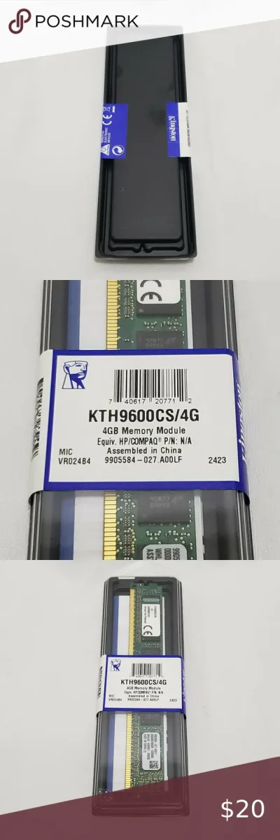 Kingston Technology KTH9600BS/4G 4GB DDR3-1333MHz PC3-10600 non-ECC Unbuffered CL9 240-Pin DIMM 1.5V Single Rank Memory Module