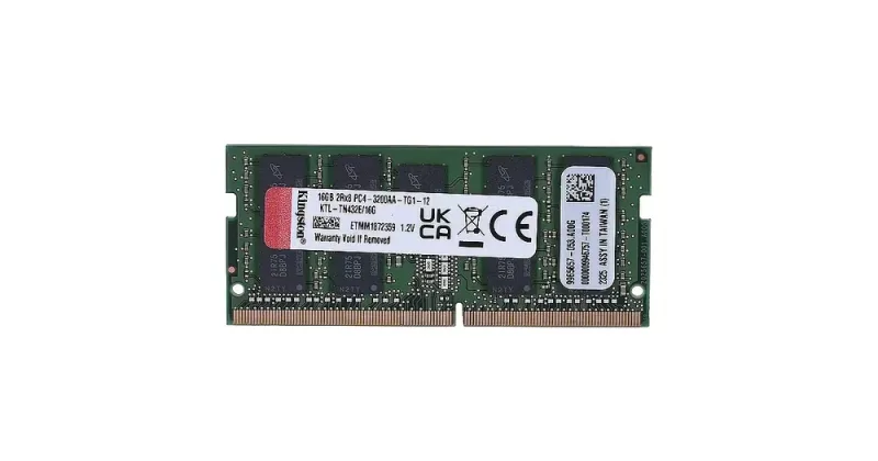Kingston KTL-TN432ES8/16G 16GB PC4-25600 DDR4-3200MHz ECC Unbuffered CL22 SoDIMM 1.2V Single-Rank Memory Module