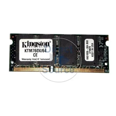 Kingston Technology KTM-TP390X/128 128MB 100MHz PC100 non-ECC Unbuffered CL2 144-Pin SoDimm 3.3V Memory Module
