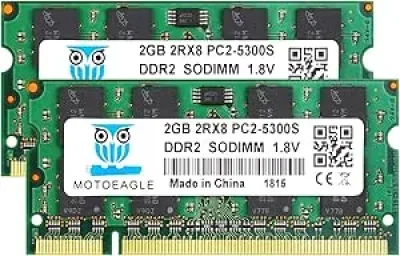 Kingston KTM-TP667/2G 2GB DDR2-667MHz PC2-5300 non-ECC Unbuffered CL5 200-Pin SoDimm Dual Rank Memory Module