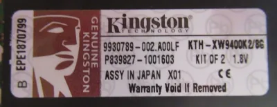 Kingston KTM2726AK2/2G 2GB Kit (2 X 1GB) DDR2-800MHz PC2-6400 ECC Unbuffered CL6 240-Pin DIMM Memory
