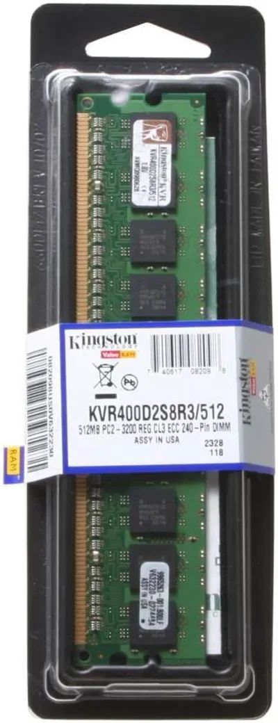 Kingston KTN-PM800/512 512MB DDR2-800MHz PC2-6400 non-ECC Unbuffered CL5 240-Pin DIMM Single Rank Memory Module