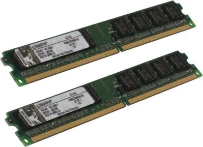 Kingston KTN-WA667K2/2G 2GB Kit (2 X 1GB) DDR2-667MHz PC2-5300 ECC Registered CL5 240-Pin DIMM Memory