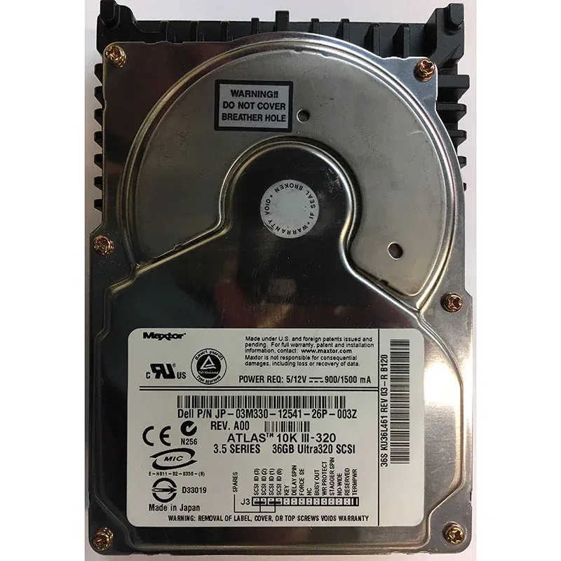 KU36L461 - Dell 36GB 10000RPM Ultra-320 SCSI 68-Pin 3.5-inch Hard Disk Drive