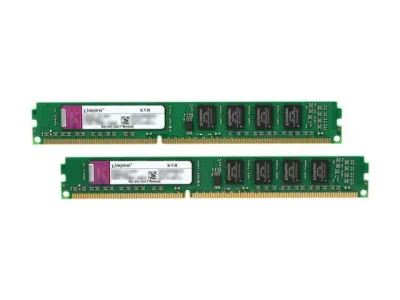 Kingston Technology KVR1333D3N9K2/2G 2GB Kit (2 X 1GB) DDR3-1333MHz PC3-10600 non-ECC Unbuffered CL9 240-Pin DIMM 1.5V Memory