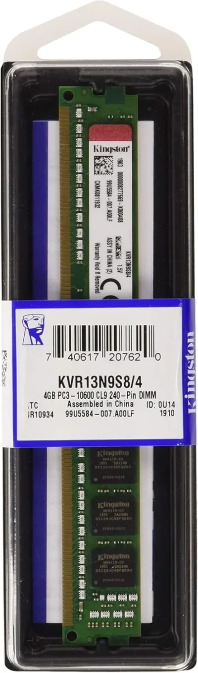 Kingston Technology KVR13LR9D8/4HC 4GB DDR3-1333MHz PC3-10600 ECC Registered CL9 240-Pin DIMM 1.35V Low Voltage Dual Rank Memory Module
