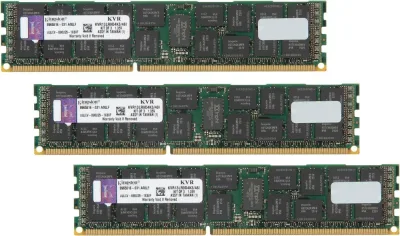 Kingston Technology KVR13R9D4K3/48I 48GB Kit (3 X 16GB) DDR3-1333MHz PC3-10600 ECC Registered CL9 240-Pin DIMM 1.35V Low Voltage Dual Rank Memory