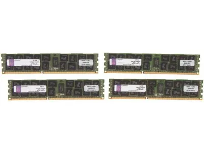 Kingston Technology KVR13R9D4K4/64I 64GB Kit (4 X 16GB) DDR3-1333MHz PC3-10600 ECC Registered CL9 240-Pin DIMM 1.35V Low Voltage Dual Rank Memory