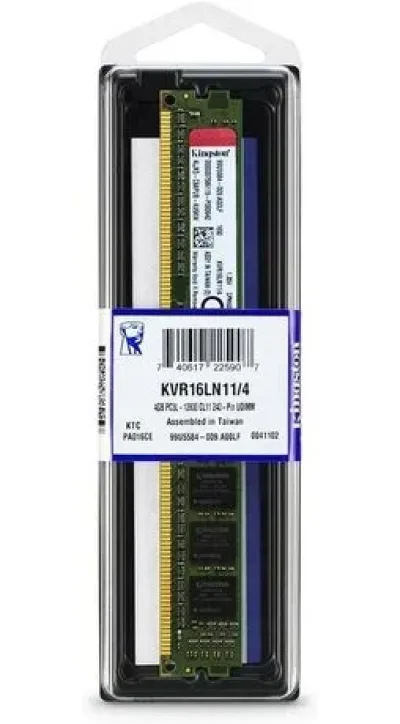 Kingston Technology KVR16LN11/4 4GB DDR3-1600MHz PC3-12800 non-ECC Unbuffered CL11 240-Pin DIMM 1.35V Low Voltage Memory Module